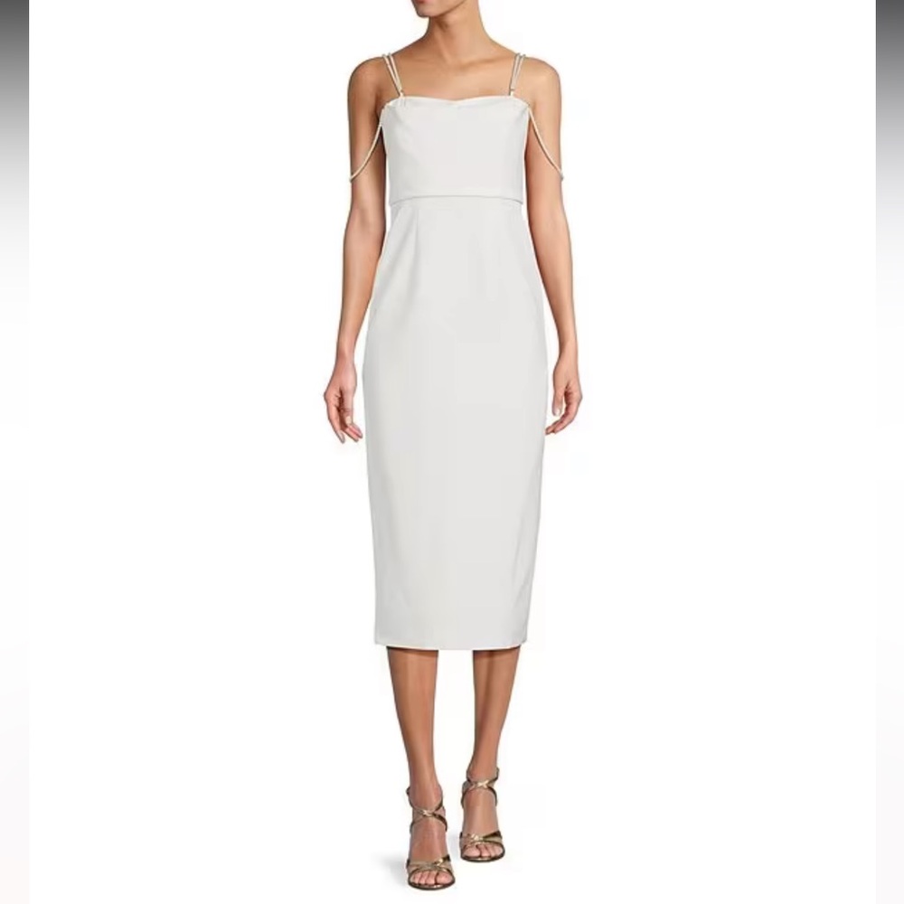 ANTONIO MELANI White Midi Slip Dress with Delicate Straps